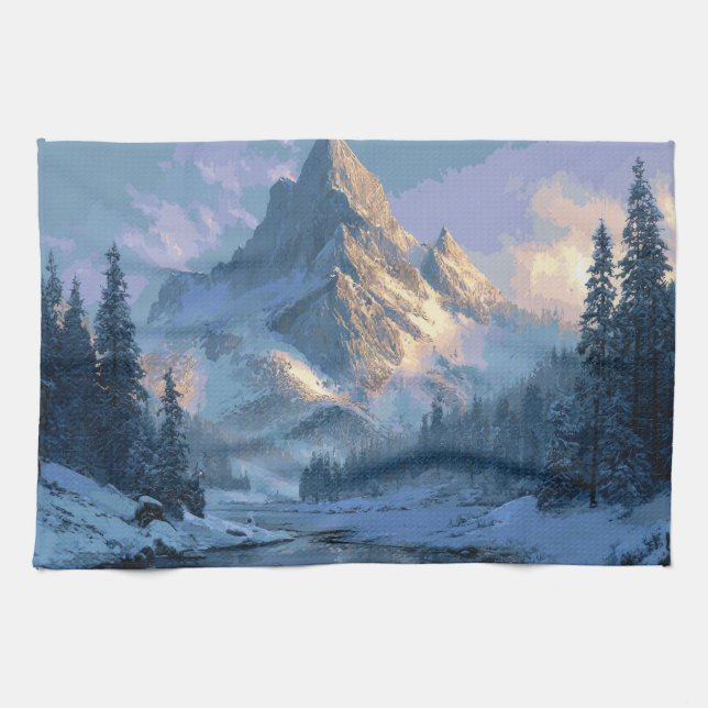 Snowy Mountain Kitchen Towel (Horizontal)