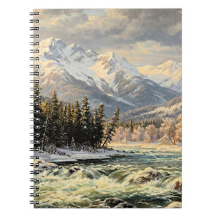 Snowy Mountain Landscape Notebook