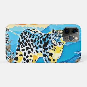 Snowy Mountain Leopard Stance Design iPhone 11 Pro Case