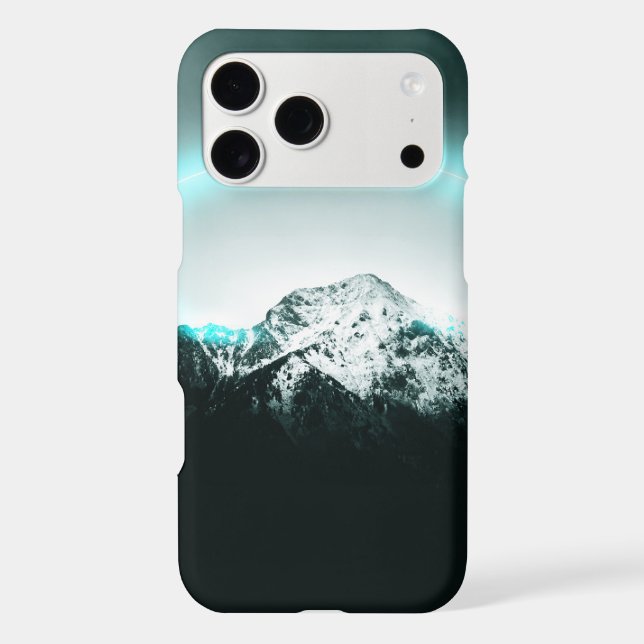 Snowy mountain mysterious blue neon light (Back)