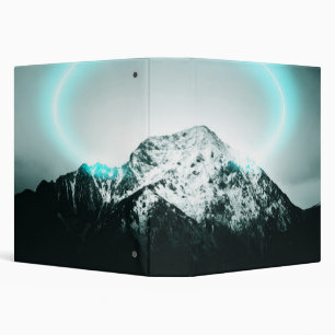 Snowy mountain mysterious blue neon light binder