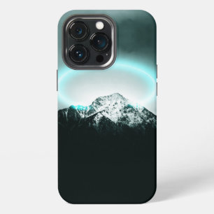 Snowy mountain mysterious blue neon light iPhone 13 pro case