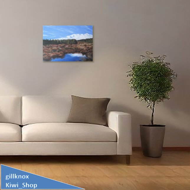  Snowy Mountain Peak, Frozen Pool Reflected  Canvas Print (Creator Uploaded)