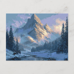 Snowy Mountain Postcard