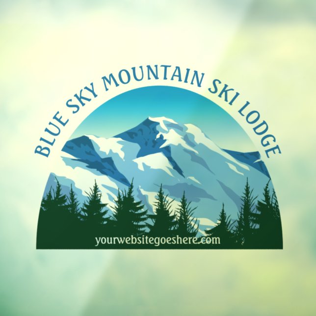Snowy Mountain Ski Lodge Custom Winter Resort Window Cling (Sheet 3)