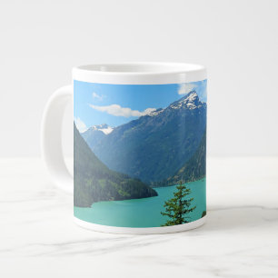 Snowy Mountain Turquoise Lake in Washington Large Coffee Mug