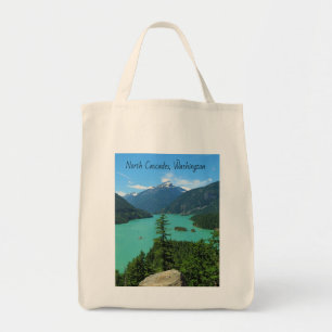 Snowy Mountain Turquoise Lake in Washington Tote Bag