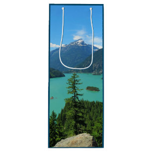 Snowy Mountain Turquoise Lake in Washington Wine Gift Bag