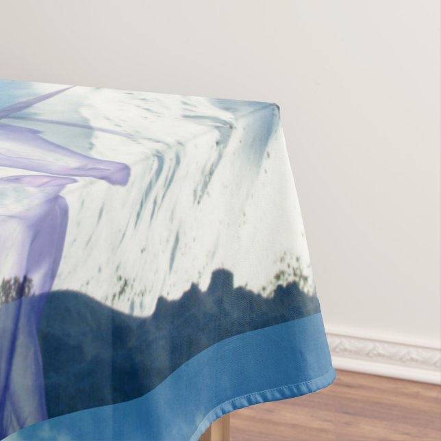 Snowy Mountain Unicorn Winter Meadow Spread Tablecloth (In Situ)