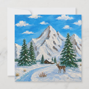 Snowy Mountain Valley Flat Card
