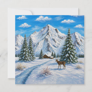 Snowy Mountain Valley Postcard