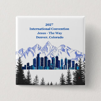 Snowy Mountains Denver 2 Inch Square Button