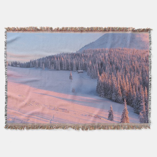 Snowy Mountains Throw Blanket (Front)