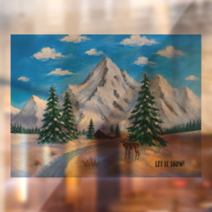 Snowy Mountains Window Cling