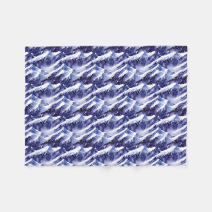 Snowy Mountains Winter Fleece Blanket