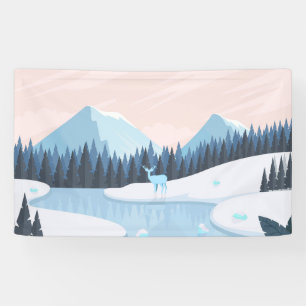 Snowy nature banner