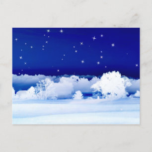 Snowy night postcard