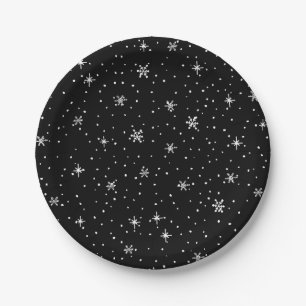 Snowy Night Winter party ware Paper Plate