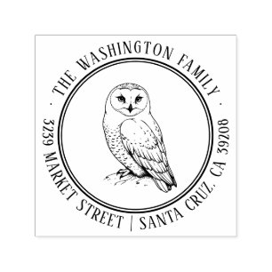 Snowy Owl Address Stamp