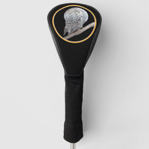 Snowy Owl and Moon Painting - Original Bird Art Golf Head Cover