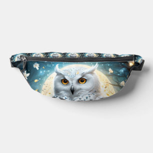 Snowy Owl And Moon With Sparkle, Fanny Pack
