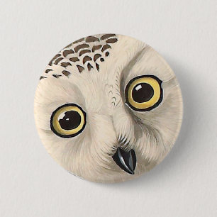 Snowy Owl - Audubon Fine Vintage Birds America 2 Inch Round Button