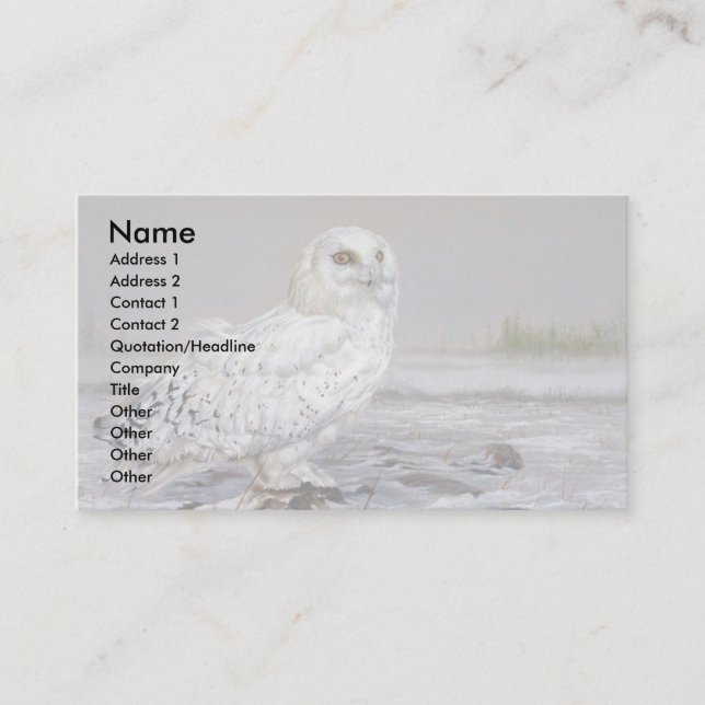 Snowy Owl Business Card (Front)