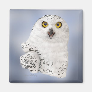 Snowy Owl Caricature Magnet