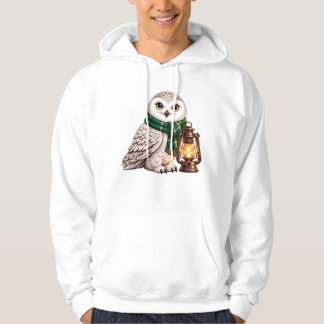 Snowy Owl Christmas Lantern T-Shirt Design Hoodie