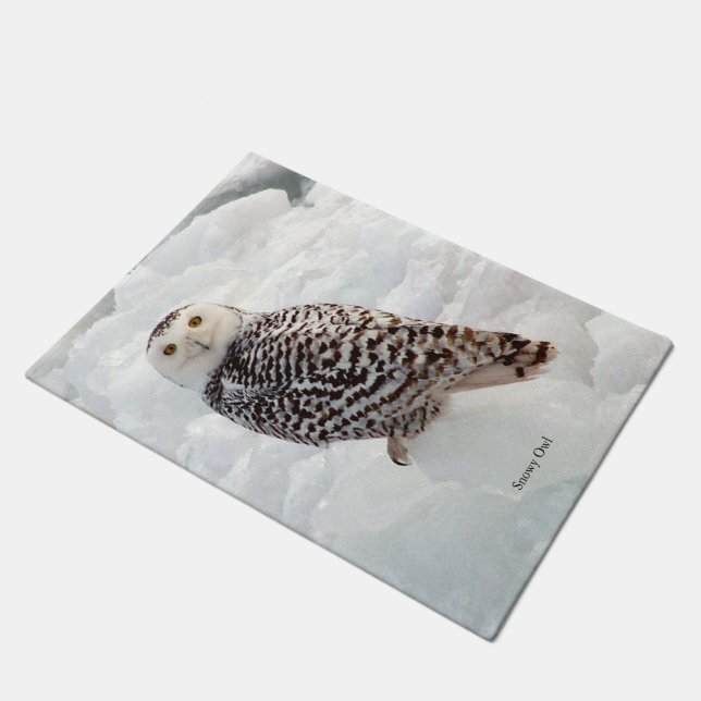 Snowy Owl door mat (Angled)