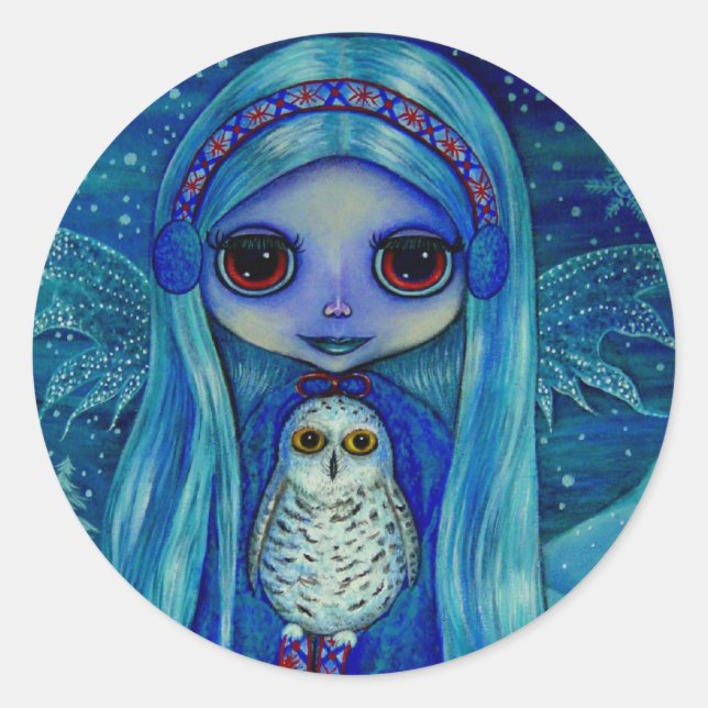 Snowy Owl Fairy Sticker (Front)