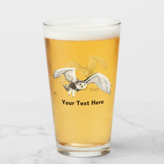 Snowy Owl Glass (Front Filled)