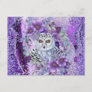 Snowy owl goddess art by Renee  Postcard