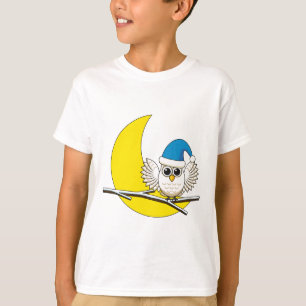Snowy Owl in a New Moon Winter Night T-Shirt