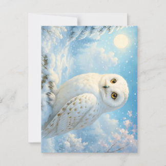 Snowy Owl in a Winter Wonderland Postcard