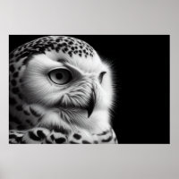 Snowy Owl in Black & White