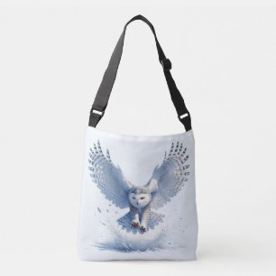 Snowy Owl in the Midst of a Swoop Crossbody Bag