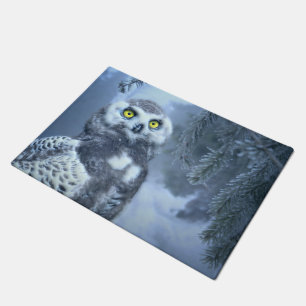 Snowy Owl in Winter Doormat