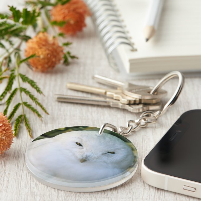 Snowy Owl Keychain (Front Right)