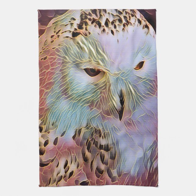 SNOWY OWL    KITCHEN TOWEL (Vertical)