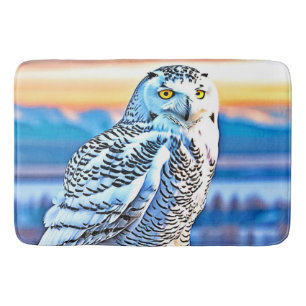 Snowy Owl Majesty Design Bath Mat