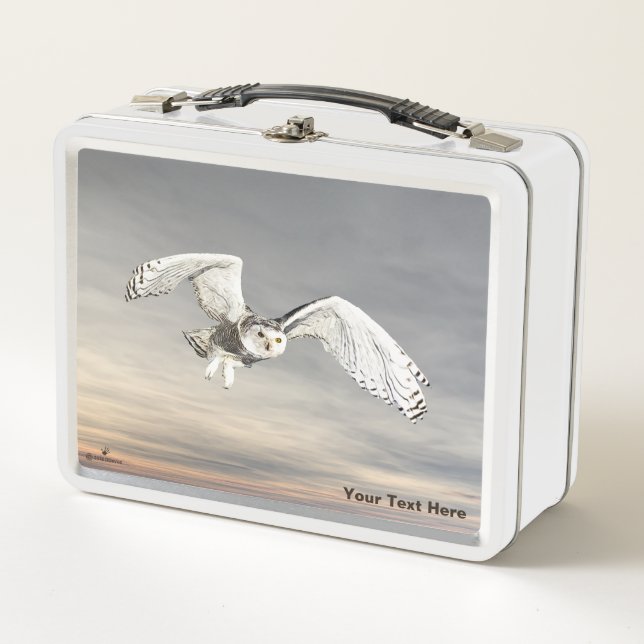 Snowy Owl Metal Lunch Box (Front)