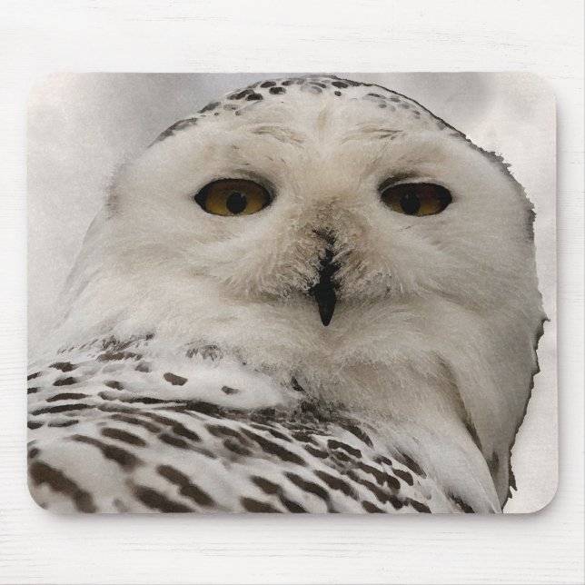 snowy owl mouse pad (Front)