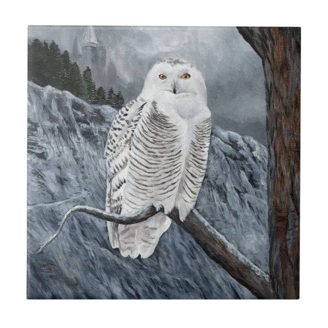 Snowy Owl Overlook Tile (Front)