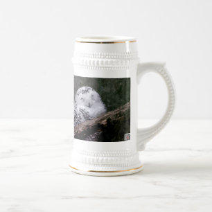 Snowy Owl Pair Woodland Wildlife Art Beer Stein