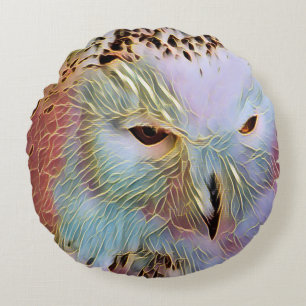 SNOWY OWL ROUND PILLOW
