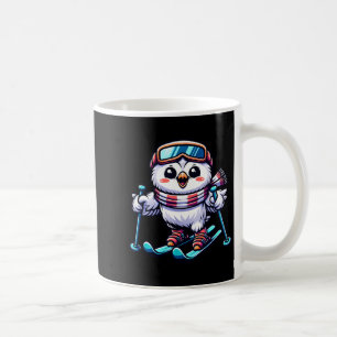 Snowy owl skiing cute owl skier  coffee mug