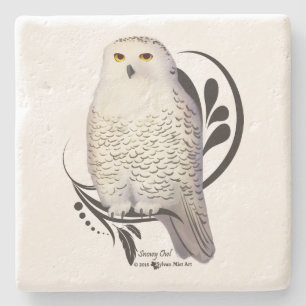 Snowy Owl Stone Coaster