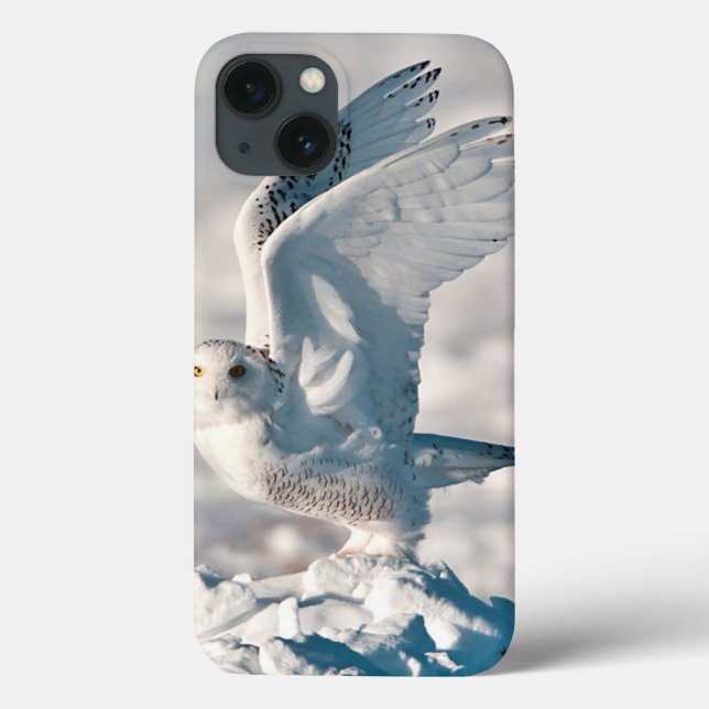 Snowy Owl taking off from snow Case-Mate iPhone Case (Back)