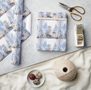 Snowy Owl Winter Magic Wrapping Paper